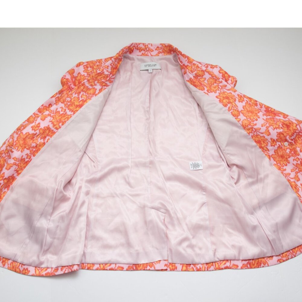 Derek Lam 10 Crosby Vadella Shorts & Irina Blazer Jacket Set Orange Pink Size 12 - Picture 11 of 16
